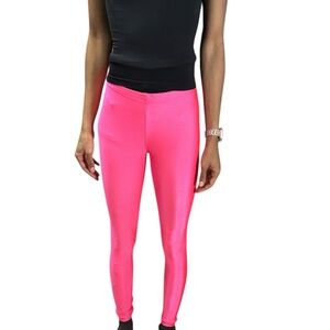 American Apparel Neon Pink High-Waist Stretch Leggings